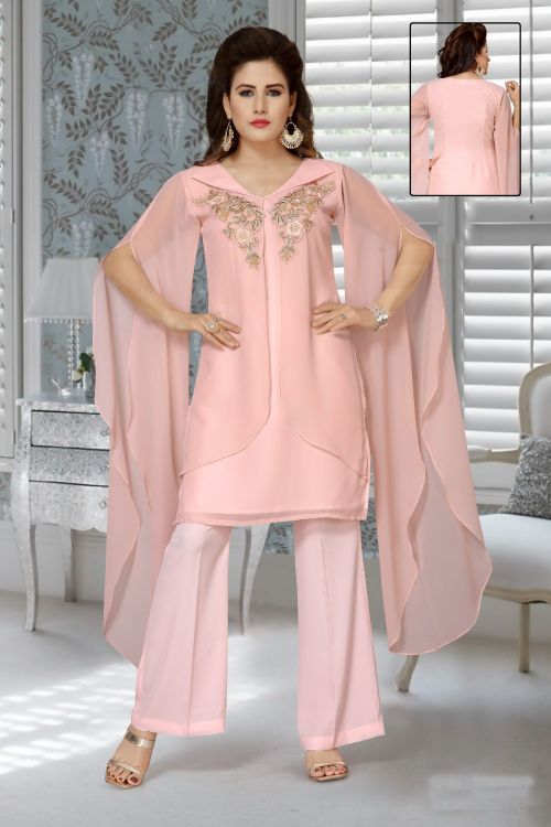 Picture of Ravishing Georgette Light Pink Islamic Wear
