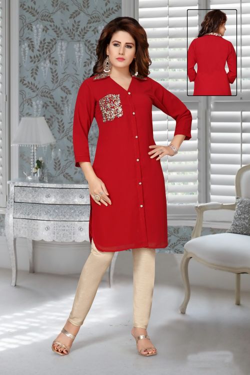 Picture of Resplendent Georgette Red Islamic Wear
