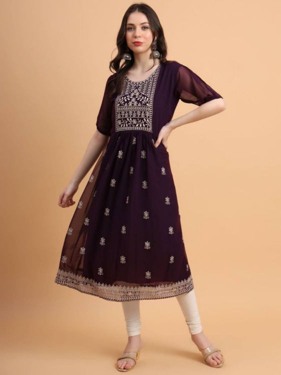 Picture of Classy Georgette Purple Readymade Kurti