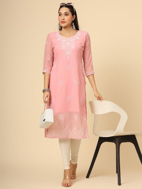 Picture of Gorgeous Georgette Pink Readymade Kurti