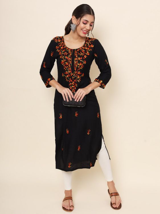 Picture of Sublime Rayon Black Readymade Kurti