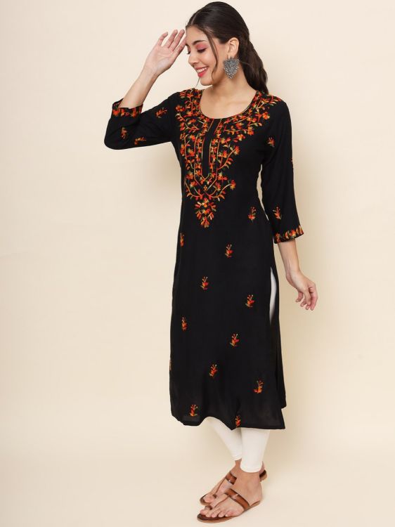 Picture of Sublime Rayon Black Readymade Kurti