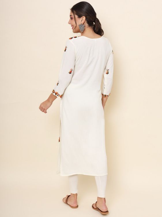 Picture of Radiant Rayon White Readymade Kurti