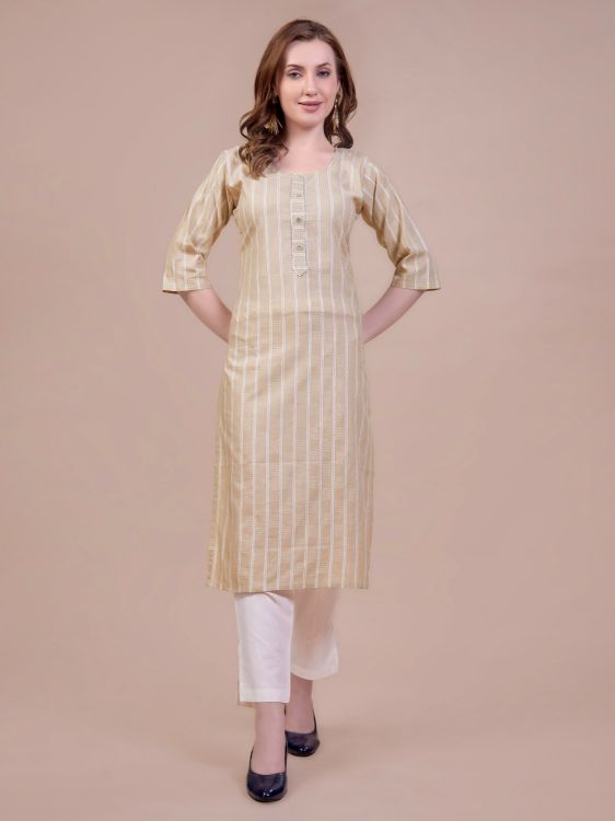Picture of Magnificent Cotton Beige Readymade Kurti