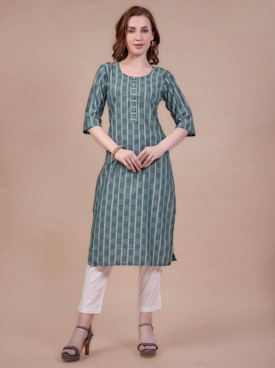 Picture of Resplendent Cotton Grey Readymade Kurti