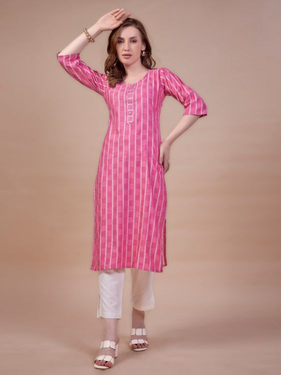 Picture of Splendid Cotton Deep Pink Readymade Kurti