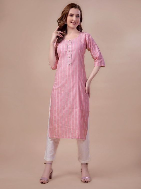 Picture of Sublime Cotton Pink Readymade Kurti