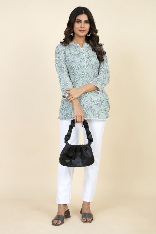 Picture of Radiant Rayon Grey Readymade Short Kurti