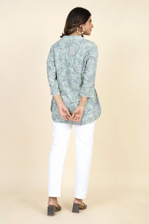 Picture of Radiant Rayon Grey Readymade Short Kurti