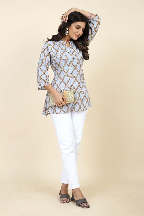 Picture of Exquisite Rayon Multi Readymade Short Kurti