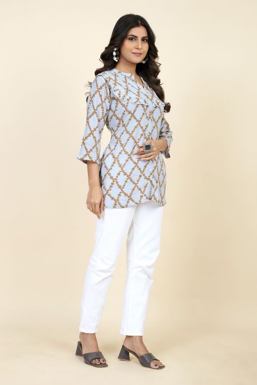 Picture of Exquisite Rayon Multi Readymade Short Kurti