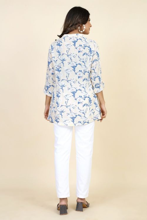 Picture of Marvelous Rayon White Readymade Short Kurti