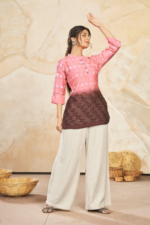 Picture of Beautiful Silk Multi Readymade Short Kurti