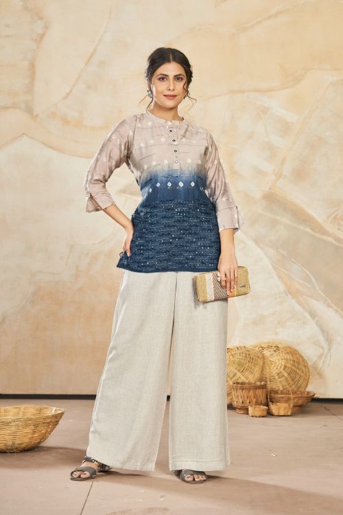 Picture of Nice Silk Multi Readymade Short Kurti