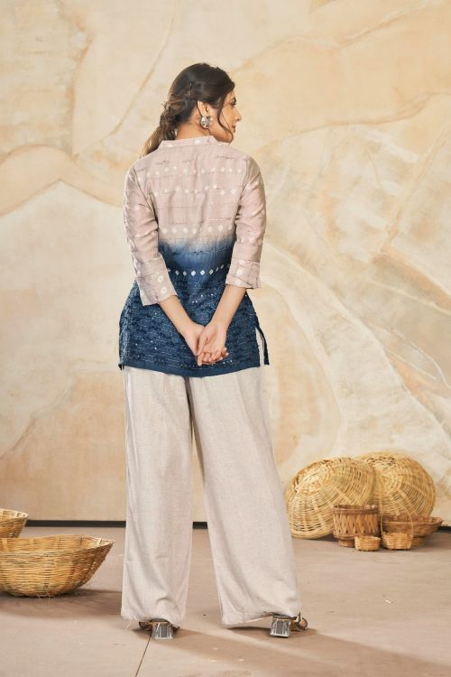 Picture of Nice Silk Multi Readymade Short Kurti