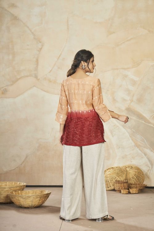 Picture of Graceful Silk Multi Readymade Short Kurti