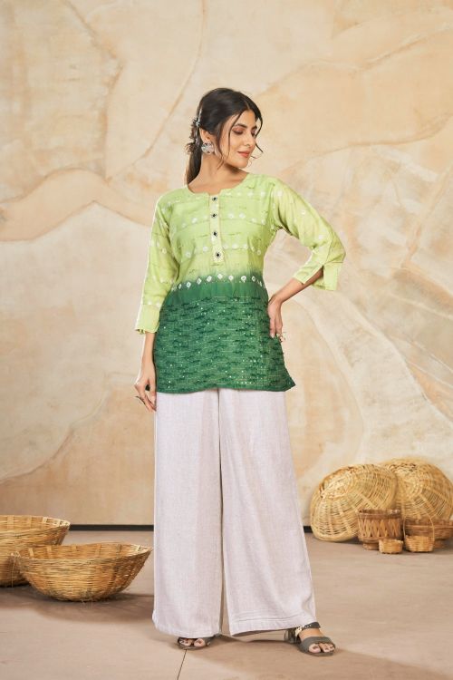 Picture of Magnificent Silk Multi Readymade Short Kurti