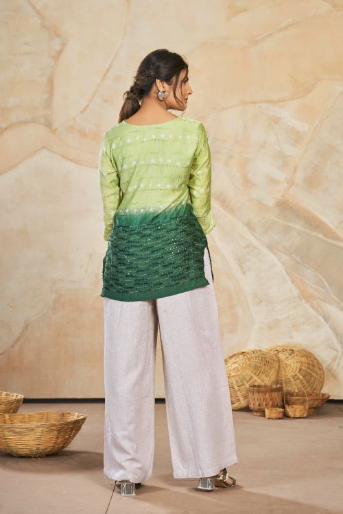 Picture of Magnificent Silk Multi Readymade Short Kurti