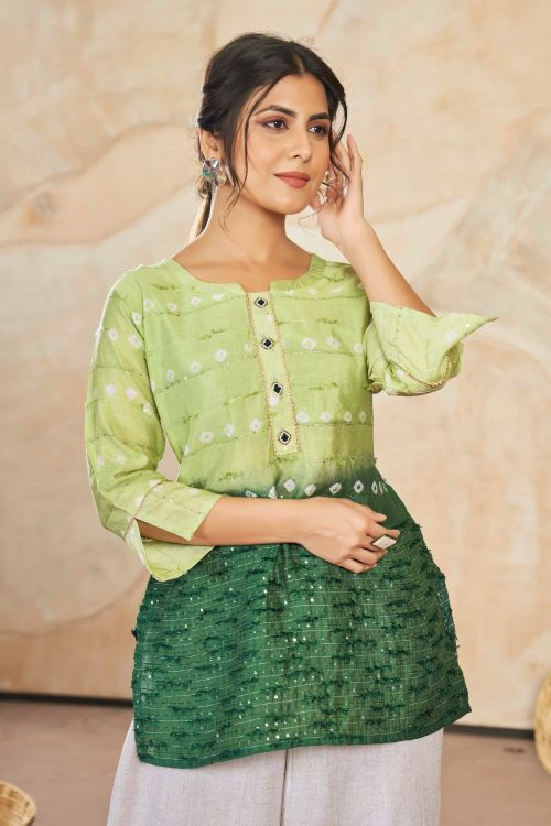 Picture of Magnificent Silk Multi Readymade Short Kurti