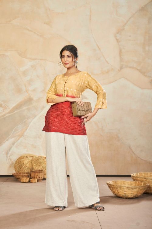 Picture of Excellent Silk Multi Readymade Short Kurti