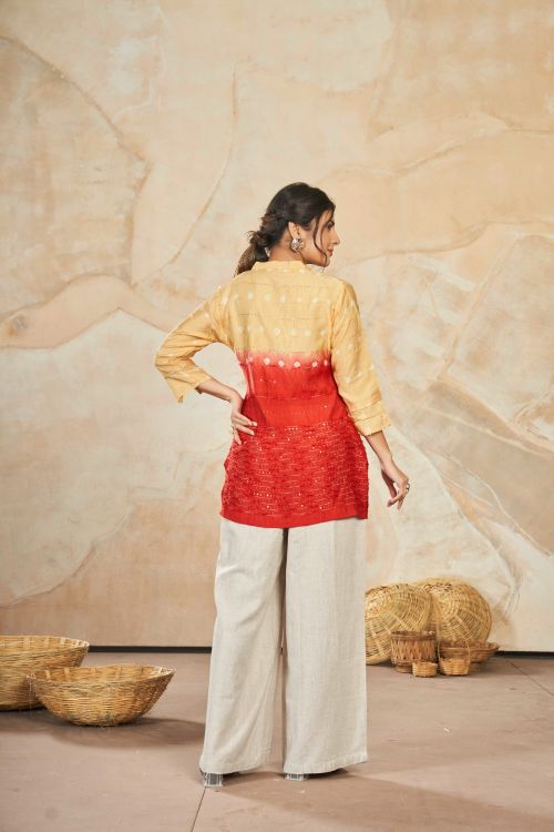 Picture of Excellent Silk Multi Readymade Short Kurti