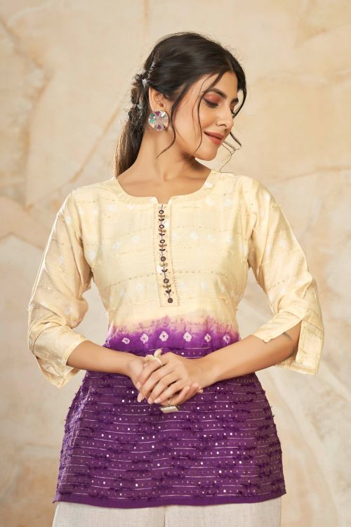 Picture of Ravishing Silk Multi Readymade Short Kurti