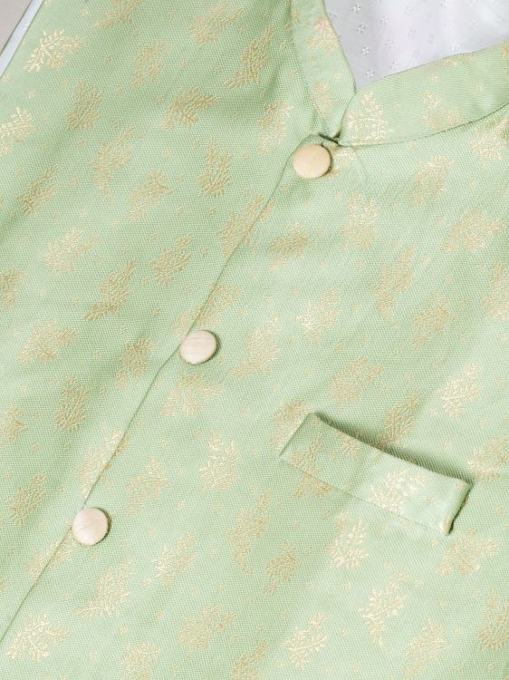 Picture of Graceful Jacquard Silk Kurta Pajama With  Jacket