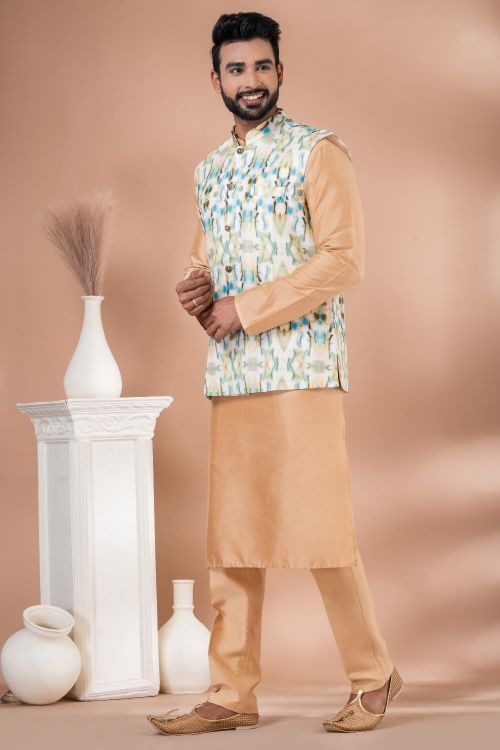 Picture of Bewitching Cotton Multi Kurta Pajama With Jacket