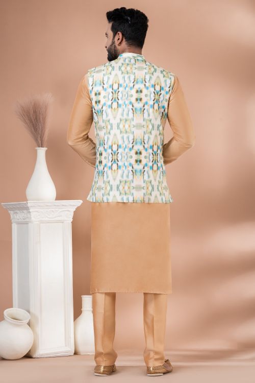 Picture of Bewitching Cotton Multi Kurta Pajama With Jacket