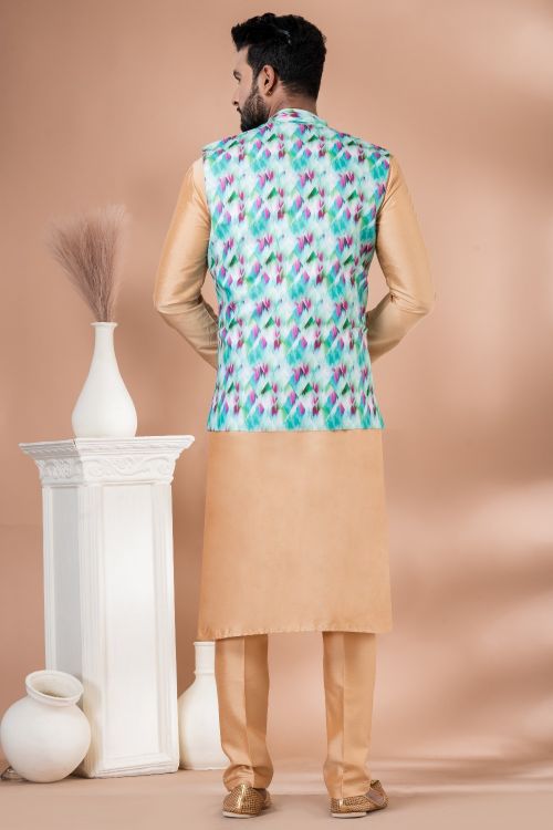 Picture of Ideal Cotton Multi Kurta Pajama With Jacket