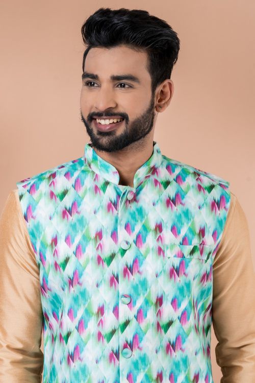Picture of Ideal Cotton Multi Kurta Pajama With Jacket