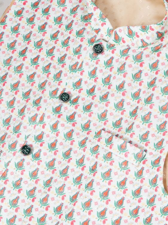 Picture of Delightful Mono Printed Multi Kurta Pajama With Jacket