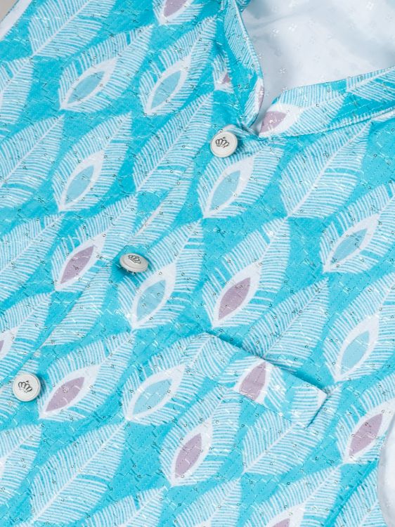 Picture of Pretty Mono Printed Multi Kurta Pajama With Jacket