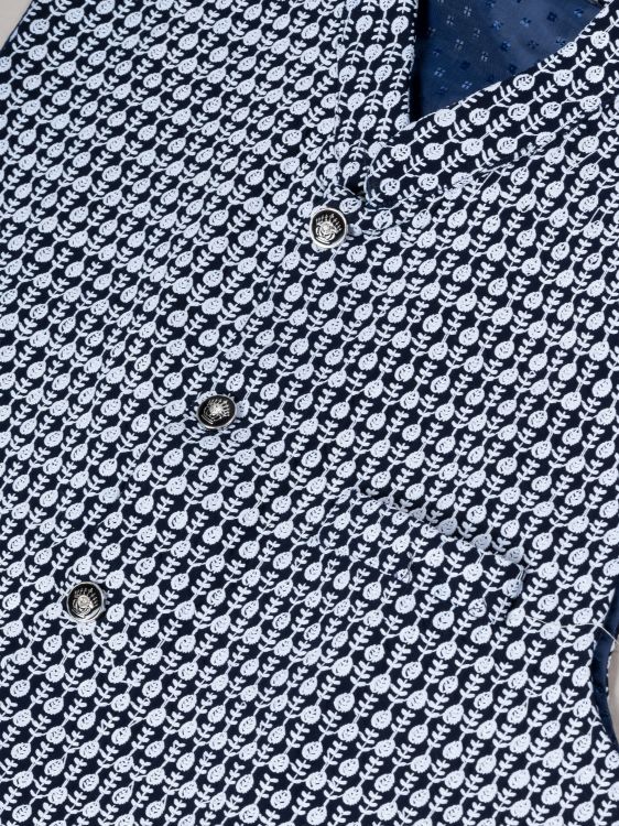 Picture of Fine Georgette Navy Blue Kurta Pajama With Jacket