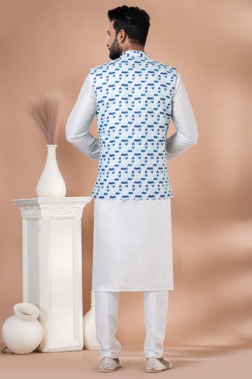 Picture of Grand Cotton Multi Kurta Pajama With Jacket