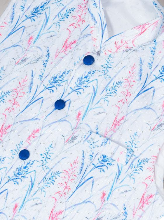 Picture of Resplendent Mono Printed Ivory Kurta Pajama With Jacket