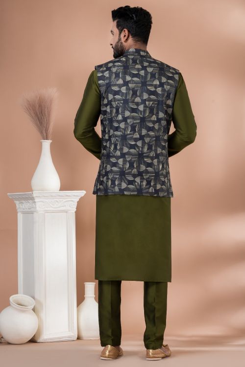 Picture of Classy Cotton Multi Kurta Pajama With Jacket