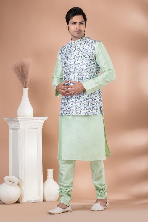 Picture of Graceful Silk Multi Kurta Pajama With Jacket