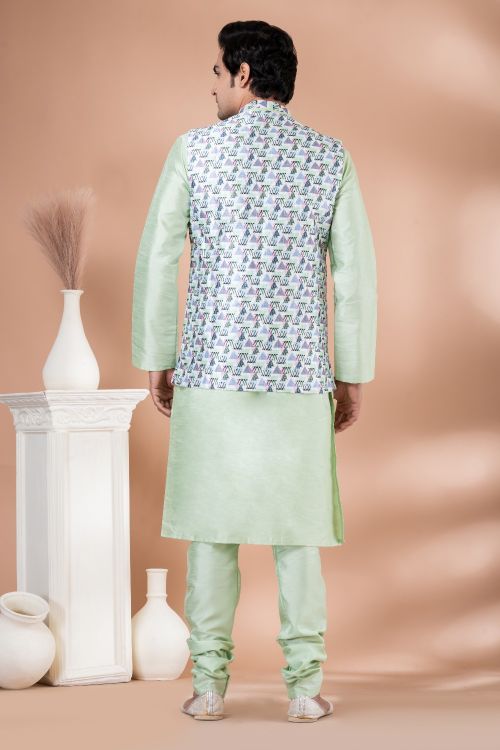 Picture of Graceful Silk Multi Kurta Pajama With Jacket