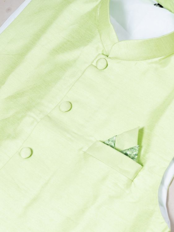 Picture of Enticing Banarasi Silk Light Green Kurta Pajama With Jacket