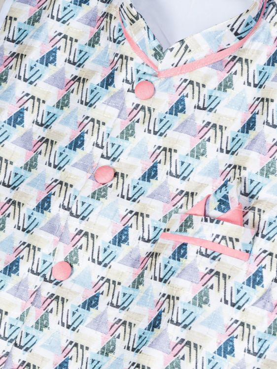 Picture of Delightful Silk Multi Kurta Pajama With Jacket