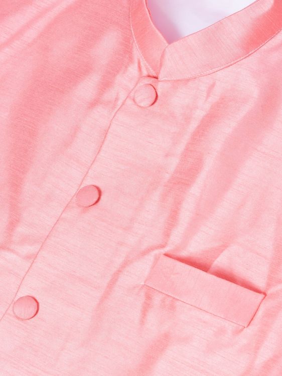 Picture of Comely Banarasi Silk Pink Kurta Pajama With Jacket