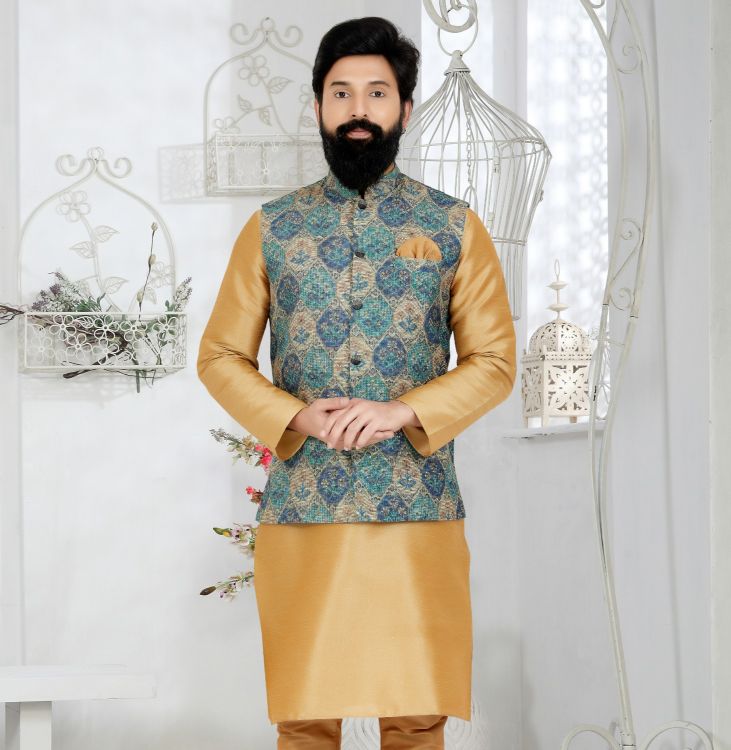 Picture of Alluring Mono Polyester Multi Readymade Nehru Jacket
