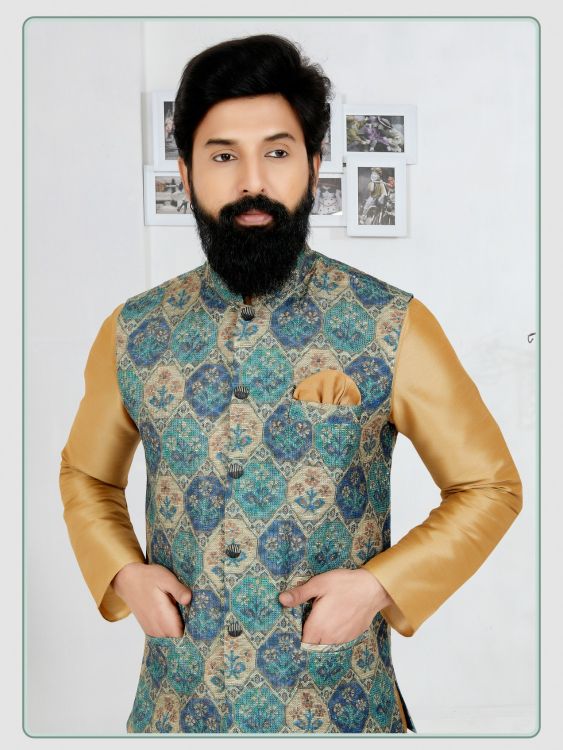Picture of Alluring Mono Polyester Multi Readymade Nehru Jacket