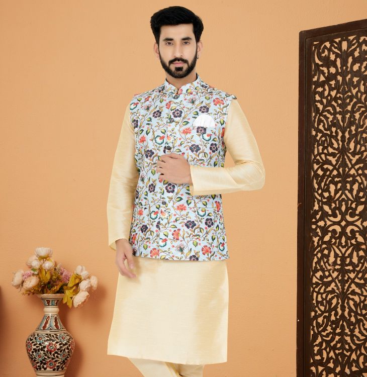 Picture of Superb Mono Polyester Multi Readymade Nehru Jacket