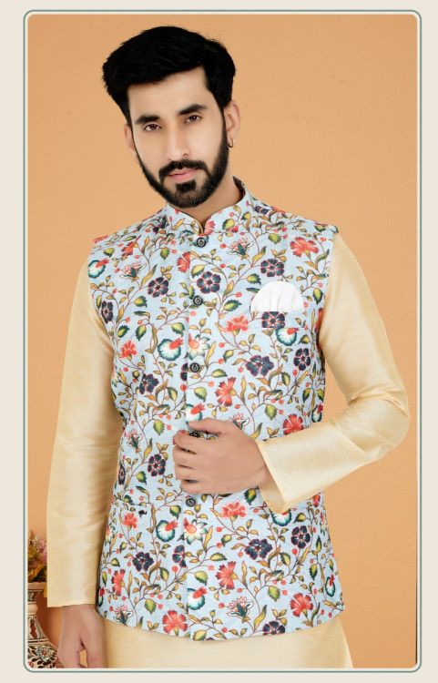 Picture of Superb Mono Polyester Multi Readymade Nehru Jacket