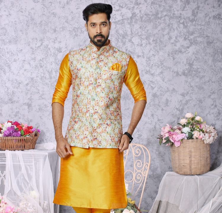 Picture of Admirable Mono Polyester Multi Readymade Nehru Jacket