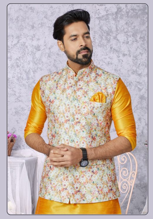 Picture of Admirable Mono Polyester Multi Readymade Nehru Jacket