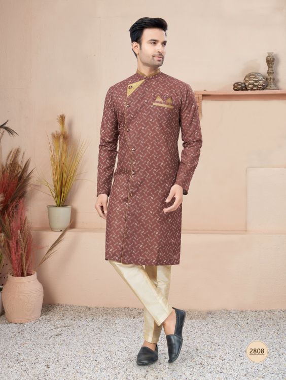 Picture of Beauteous Cotton Printed Brown Readymade Indo Western