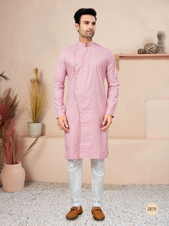 Picture of Exquisite Cotton Printed Pink Readymade Indo Western